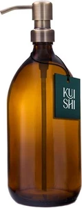 Kuishi Botella con Bomba de Vidrio ámbar con Bomba de Acero Inoxidable [1000ml, - Afbeelding 1 van 1