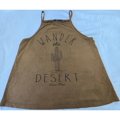 Blusa espaguete Tres Bien camurça deserto bronzeado - Tamanho grande - Imagem 1 de 4