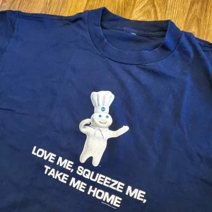 Vintage Pillsbury Doughboy Shirt Adult 2XL Blue Love Me Squeeze Me Y2K 2006 - Picture 1 of 8