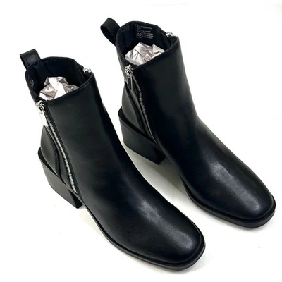 Steve Madden Ruthy Botines Cuero Negro Cremallera Lateral Mujer Talla 8.5M Nuevos $119 Foto 1 de 4