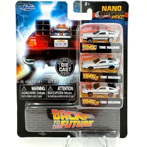 Regreso al Futuro Jada Nano Hollywood Rides Miniatura Die-Cast Vehículo Paquete de 3 - Imagen 1 de 6