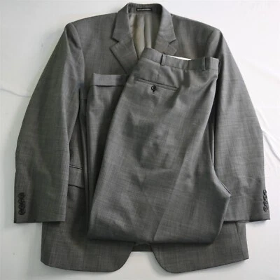 Andrew Fezza 44R 40x30 Gray Nailshead 100% Worsted Wool Mens Jacket Pants Suit - Image 1 of 4