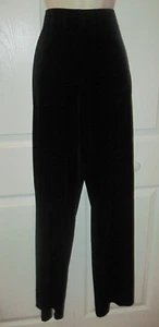Women's Small Size 6 Black Velvet Pants Comfortable Elastic Waistband New - Picture 1 of 9