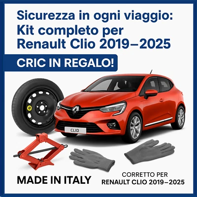 Platzsparend Notrad 16 " Für Renault Clio Mit Cric 1T Geschenk 125/70R16 Italy - Bild 1 von 4