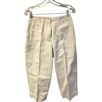 Jones New York Sport Pants Womens 6 Stretch Mid Rise Straight Leg Pockets Beige - Image 1 of 4