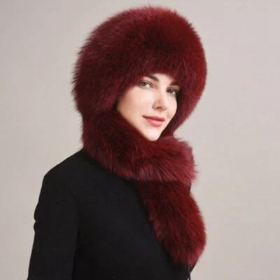Новый женщин реальный Fox меха шляпа Русский шляпа Ушанка лыж крышка шеи теплый воротник шарфы - Изображение 1 из 4
