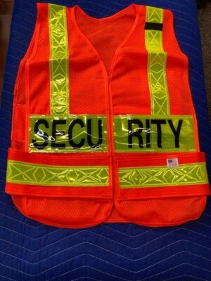 AMERIVIZ UNISEX HI-VISIBILITY BREAKAWAY ORANGE SECURITY VESTS SIZE M/L 5PK(SS2) - Image 1 of 4