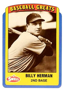 1990 Swell Baseball Greats #59 Billy Herman Chicago Cubs HOF