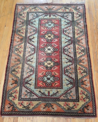4' x 6'3" Antique Turkish Hand Knotted Wool Oriental Rug - Image 1 of 4
