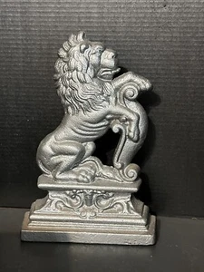 Antique Lion Rampant Doorstop, English, Cast Iron, Decor, Victorian 14” Tall - Picture 1 of 6