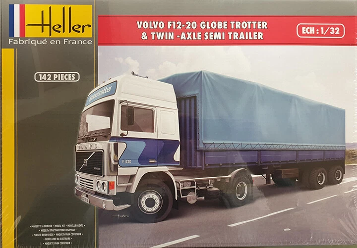 Semirremolque Heller #81703 1/32 Volvo F12-20 Globetrotter de doble eje Foto 1 de 1