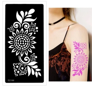 Henna Tattoo Schablone Airbrush Stencil Blumen Kina Dövme - Bild 1 von 3