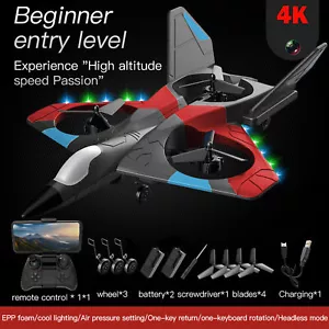 RC Airplane With Camera 4K 2.4Ghz RC Plane Gliding Aircraft Toys For Kids U0L6 - Bild 1 von 16
