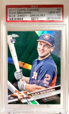 Alex Bregman 2017 Topps Chrome Blue Jersey Variation SSP Green /99 RC PSA 10🔥🔥 - Image 1 of 3