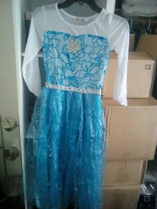 Padete Little Girls Princess Dress Snow Party Queen Halloween Costume 3 Blue - Picture 1 of 3
