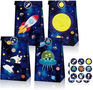 Bolsas de papel espacio exterior planeta sistema solar bolsas de regalo astronauta alienígena bolsa de regalo - Imagen 1 de 5