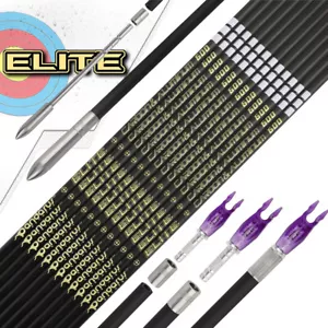 12X Carbon Aluminum Arrows 0.001" SP350-1000 Insert Nock ID3.2mm PANDARUS - Picture 1 of 12