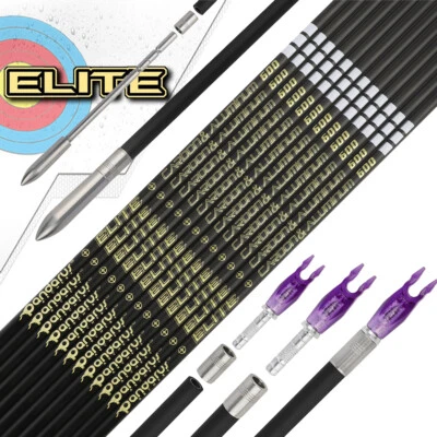 12X Carbon Aluminum Arrows 0.001" SP350-1000 Insert Nock ID3.2mm PANDARUS - Image 1 of 4