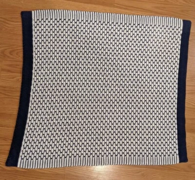 Pottery Barn Kids Blue and White Knit Blanket (33"x28") - Image 1 of 4