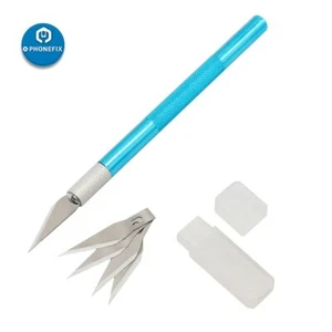 Rutschfestes Metall Skalpell Messer Schaber Cutter mit 5x Klingen Handy Leiterplatte Reparatur - Bild 1 von 11