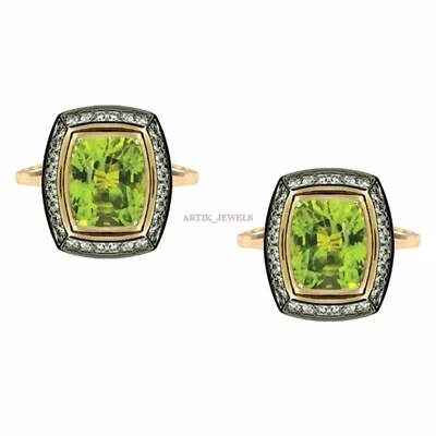 Natürlich Peridot Edelstein Mit Vergoldet 925 Sterling Silber #2473 - Bild 1 von 3