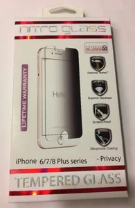 ZNITRO Tempered Glass Screen Protector, Apple iPhone 8+/7+/6S+/6+, PRIVACY - Picture 1 of 5