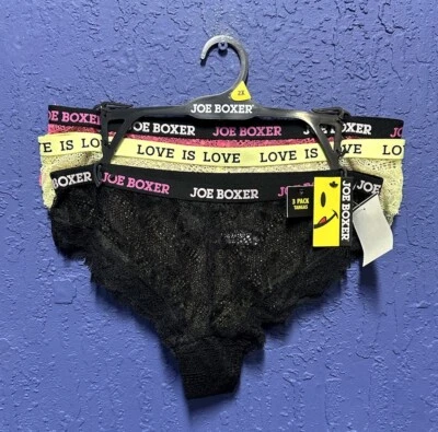 Joe Boxer Women's Tangas Fit Panties Plus Size 2X Lace Detail 3 Pairs Pack - Image 1 of 4