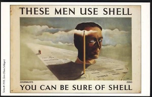 Modern Postcard: 1938 SHELL PETROL Advert: -These Men Use Shell - JOURNALISTS - Picture 1 of 1