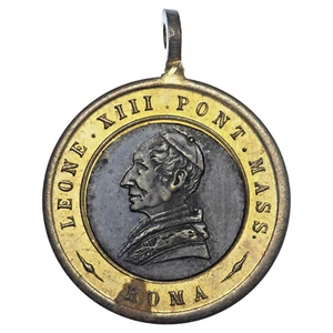 Vatican médaille 1887 Pape Léon XIII 50e anniversaire couronnement bimétallique - Imagen 1 de 2