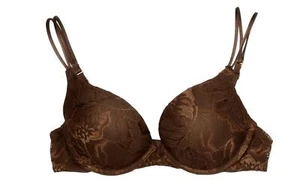 Nubian Skin Classic Lace Push-up Bra, Berry, 32B Fits 30B Padded Dark Brown - Picture 1 of 6