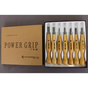 Mikisyo Power Grip Carving Chisel Set 7pcs Japan Woodcut Tools 800077 - Picture 1 of 9