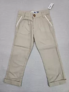 Old Navy Relaxed Khaki Toddler Boys Dress Pants Linen Cotton Cuffed  - Picture 1 of 7