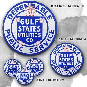 Gulf States Utilities Electric Public Service Reproduction Aluminum Circle Sign - Picture 1 of 4
