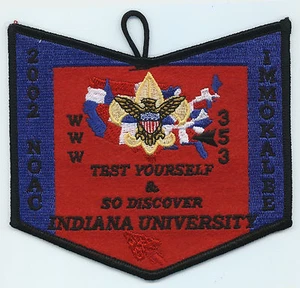 ORDER OF THE ARROW FLAP - IMMOKALEE - OA LODGE# 353 - X7 - CHEVRON - NOAC 2002 - Bild 1 von 1
