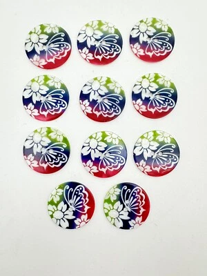 11 Knöpfe, ca. 2,5 cm, Schmetterling , Perlmutt - Bild 1 von 2