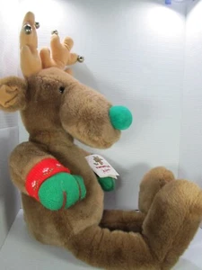 VINTAGE APPLAUSE TWINKLES THE GREEN NOSED REINDEER 32" Plush Stuffed Animal w/tg - Picture 1 of 11