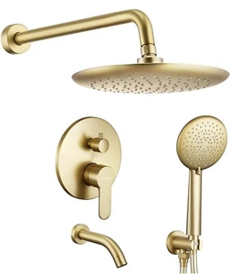 Homgoo Duschsystem - Golden Messing Wandmontage Druckausgleich - Bild 1 von 6