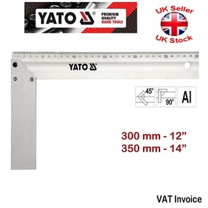 Yato Professional ALUMINIUM TRY SQUARE 45/90 Degree Metric 300 or 350 mm - Picture 1 of 3