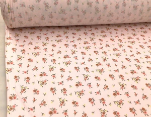 Tela elástica de spandex floral doble cepillado DTY suave rosa amarillo M315 - Imagen 1 de 1