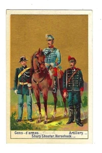 Tarjeta comercial de stock c1890 ejército italiano, tirador afilado, B.T. Jabón Babbitt's Best - Imagen 1 de 2