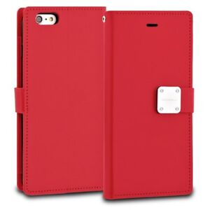 For Apple iPhone - Premium Leather Bi-Fold Flip Card Wallet Cover Case RED