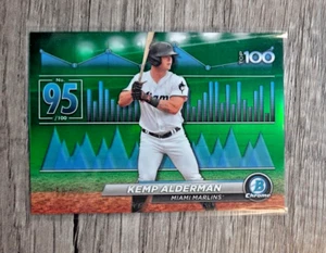 KEMP ALDERMAN 2024 BOWMAN CHROME TOP 100 PROSPECT GREEN REFRACTOR MARLINS /99 - Picture 1 of 3