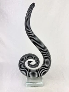 Murano Style Art Glass Corkscrew Spiral Design Swirl Sculpture Beetlejuice - Picture 1 of 10