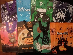 8 Halloween Fabric Trick or Treat Bags, Brand New - Picture 1 of 4