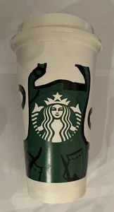 Starbucks Green Apron Partner 16 Oz Hot Reusable Plastic Tumbler Cup - Picture 1 of 2