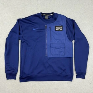 Nike Calcio F.C. SweatShirt Utility Mens Sz L - Football Soccer Blue Athleisure - Picture 1 of 9