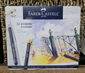 FABBER-CASTELL Creative Studio Goldfaber Color 24 Pencil Tin Set $36 Art Germany - Picture 1 of 5