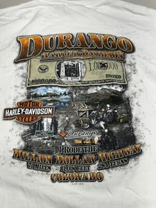 Harley Davidson Womens Tshirt Petite Small MILLION DOLLAR HIGHWAY Durango CO - Picture 1 of 12