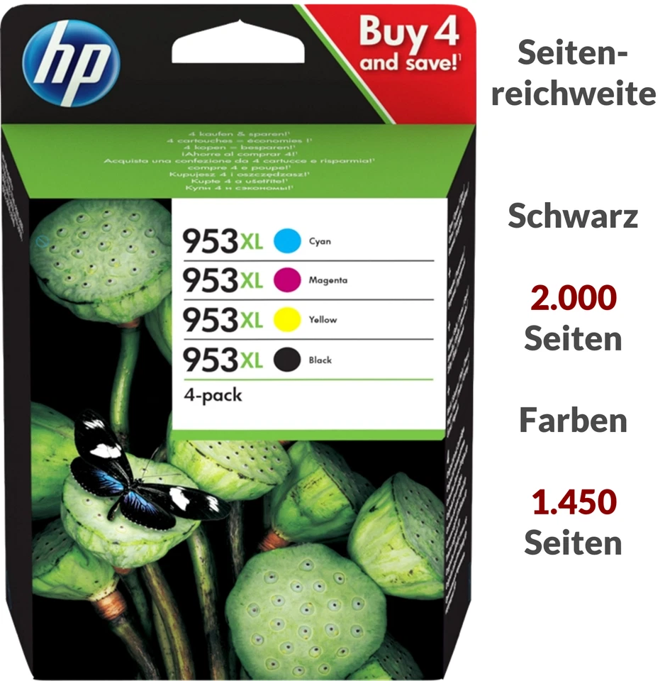 ORIGINAL HP 953XL MULTIPACK - 3HZ52AE - OFFICEJET PRO 7700 8200 8700 - MHD 2022