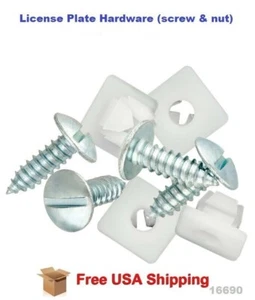 Plastic License Plate Screw & Nut Set of 8 - Foto 1 di 1